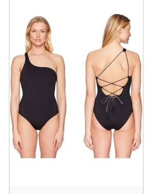 Red Carter one shoulder with lace up back